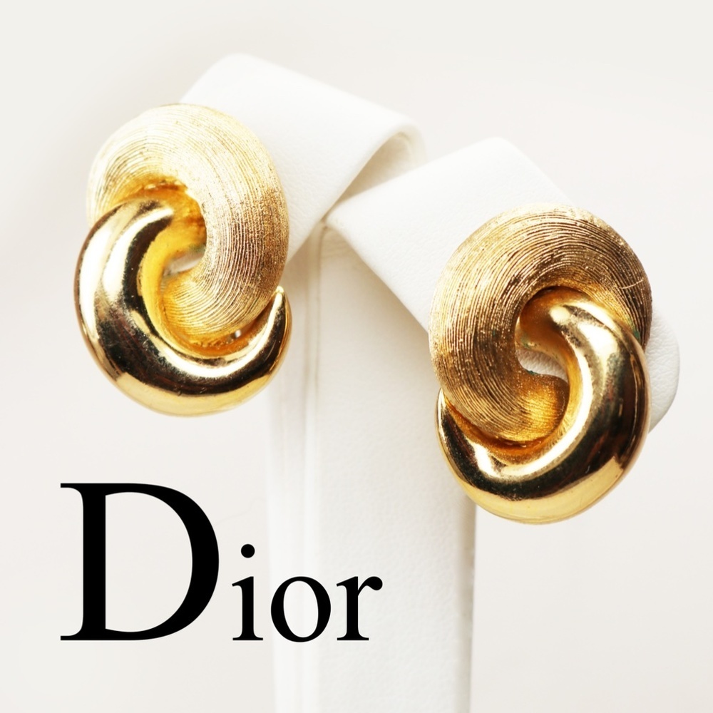 Vintage Christian Dior Gold Earrings - Picture 5 of 14
